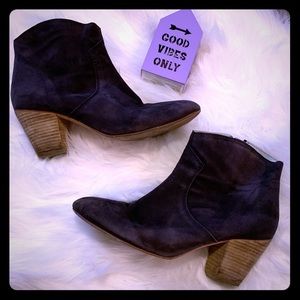 🔮GUC Boden Hoxton Grey Suede Zip Booties Sz 42🔮